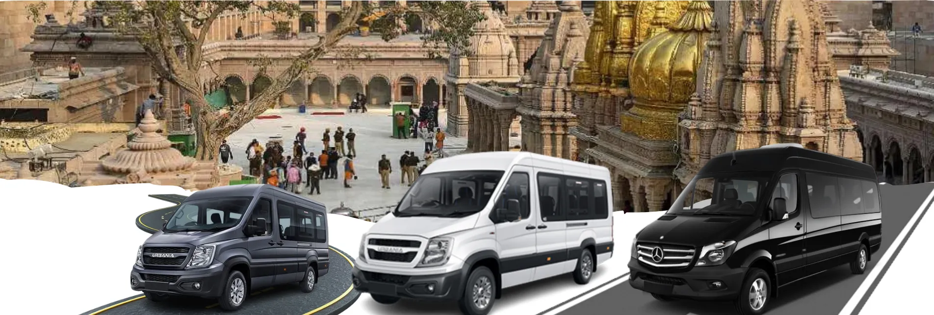 Delhi to Kashi Vishwanath Force Urbania Tempo Traveller Hire 2
