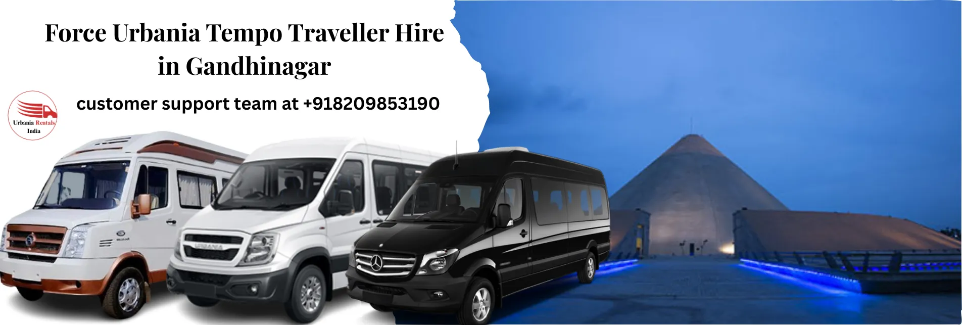 Force Urbania Tempo Traveller Hire in Gandhinagar
