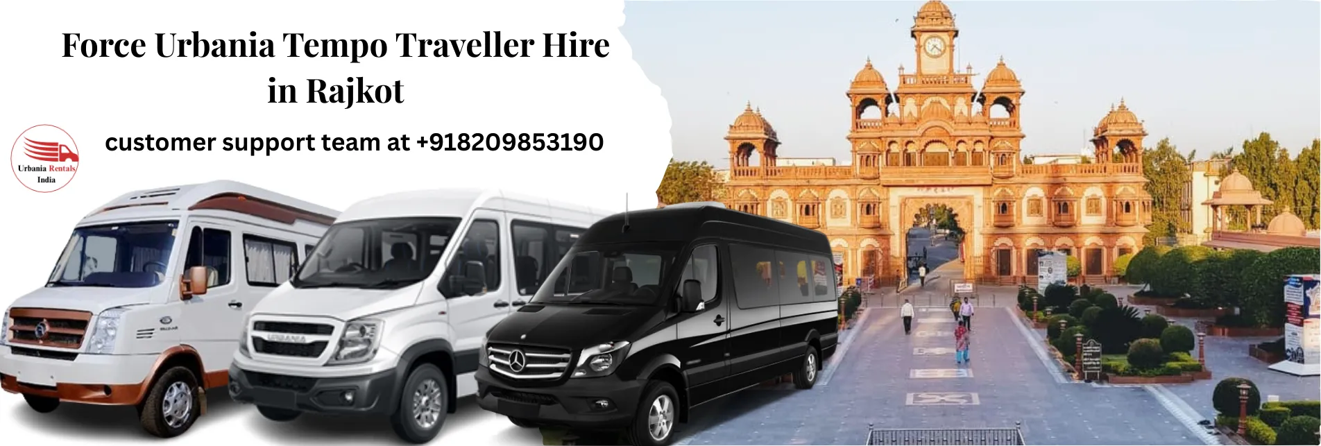 Force Urbania Tempo Traveller Hire in Rajkot