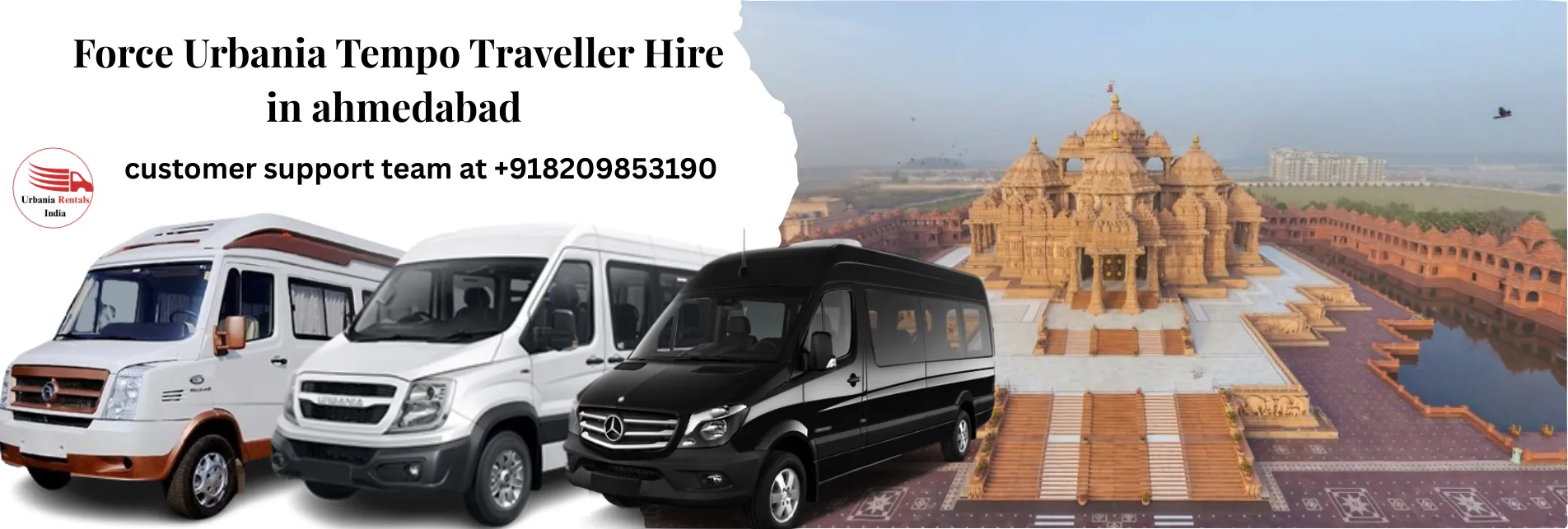 Force Urbania Tempo Traveller Hire in ahmedabad