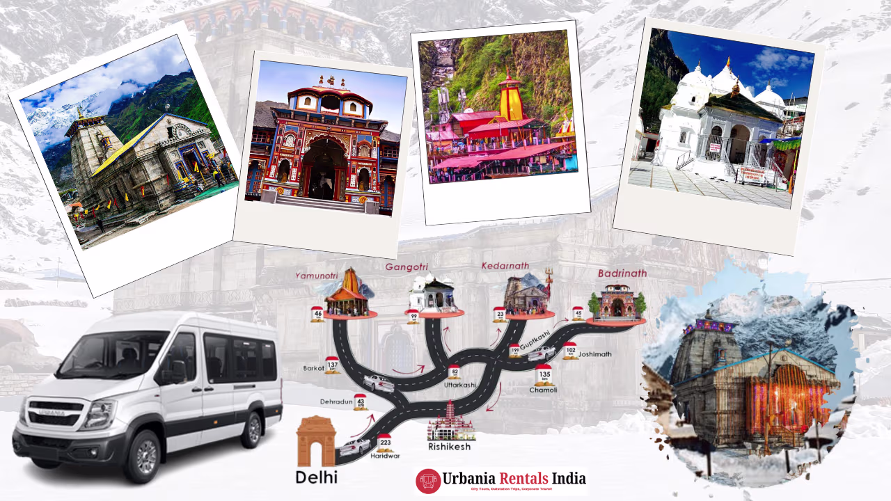 Luxury Force Urbania parked at a scenic mountain stop during Chardham Yatra from Delhi